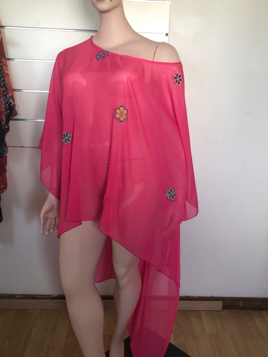Tunique en voile asymétrique couleur Frushia
