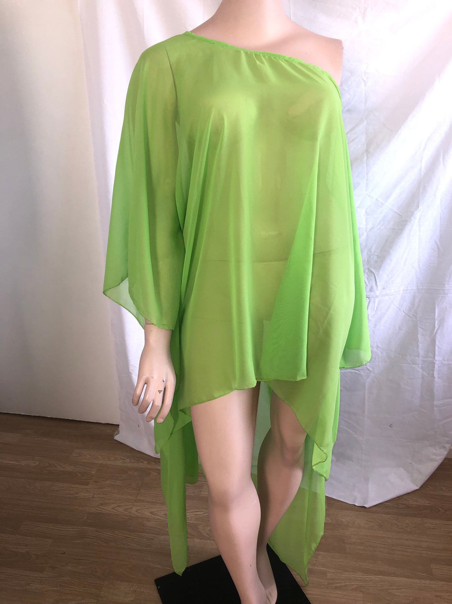 Tunique en voile asymétrique grande taille création artisanale