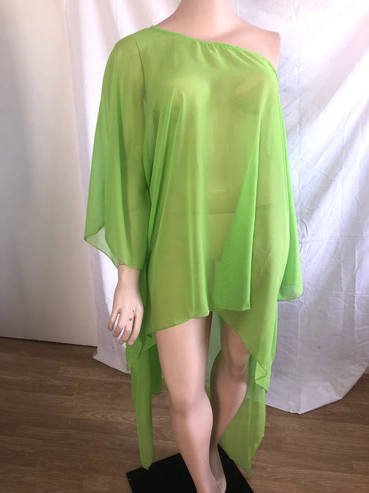 Tunique en voile asymétrique grande taille création artisanale