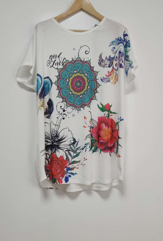 Tee Shirt imprimé vintage Fleur